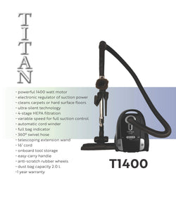Titan T1400 Canister Vacuum Cleaner