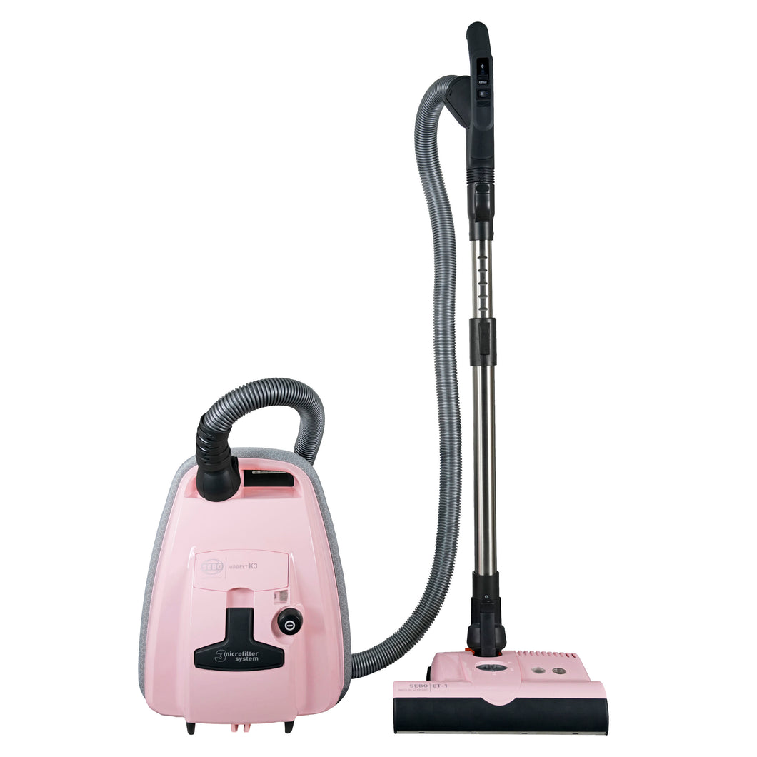 Sebo Airbelt K3 Premium canister with Power Head and parquet brush. Includes Three-Step Hospital Grade Filtration